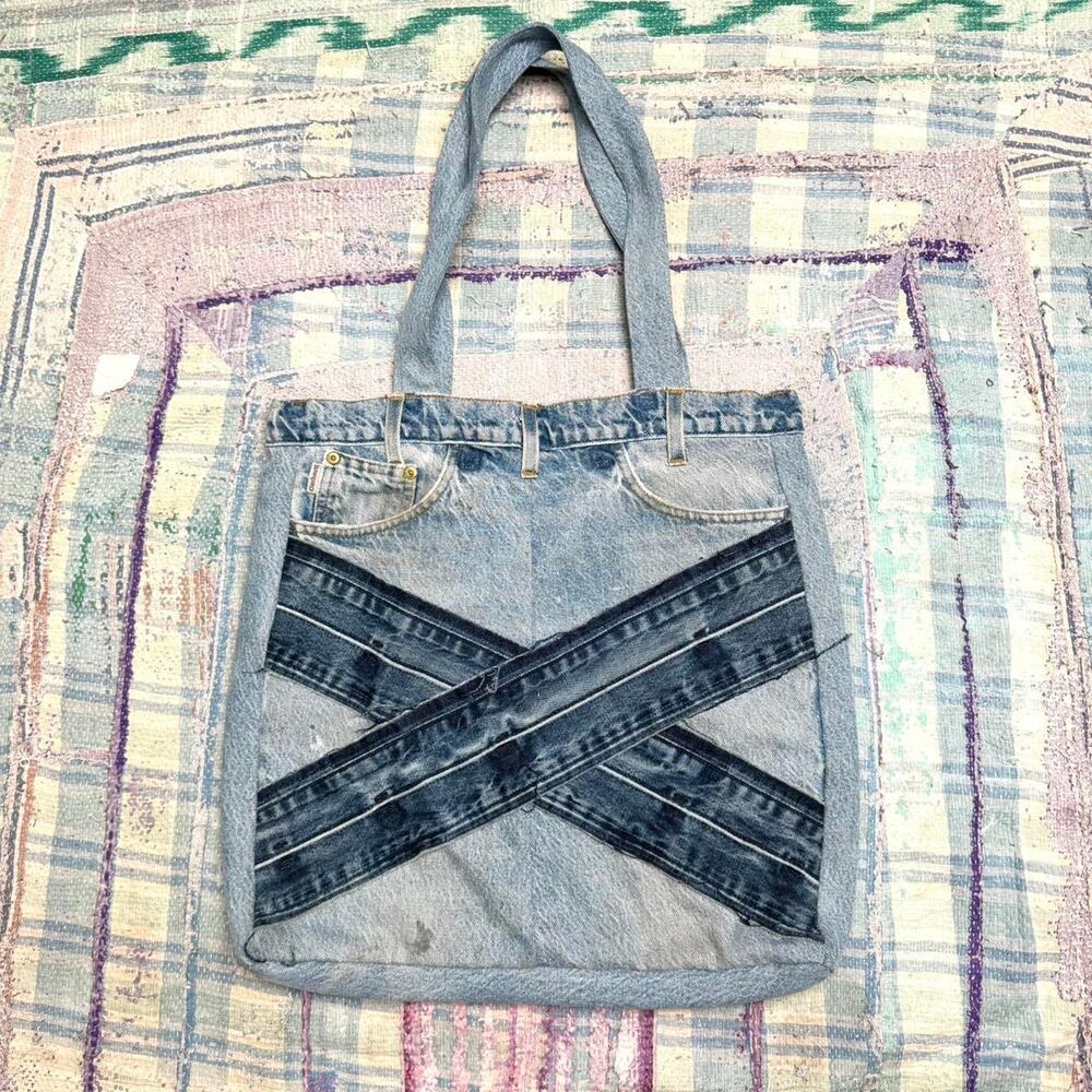 Custom upcycled carhartt tote bag - Picture 2 of 8